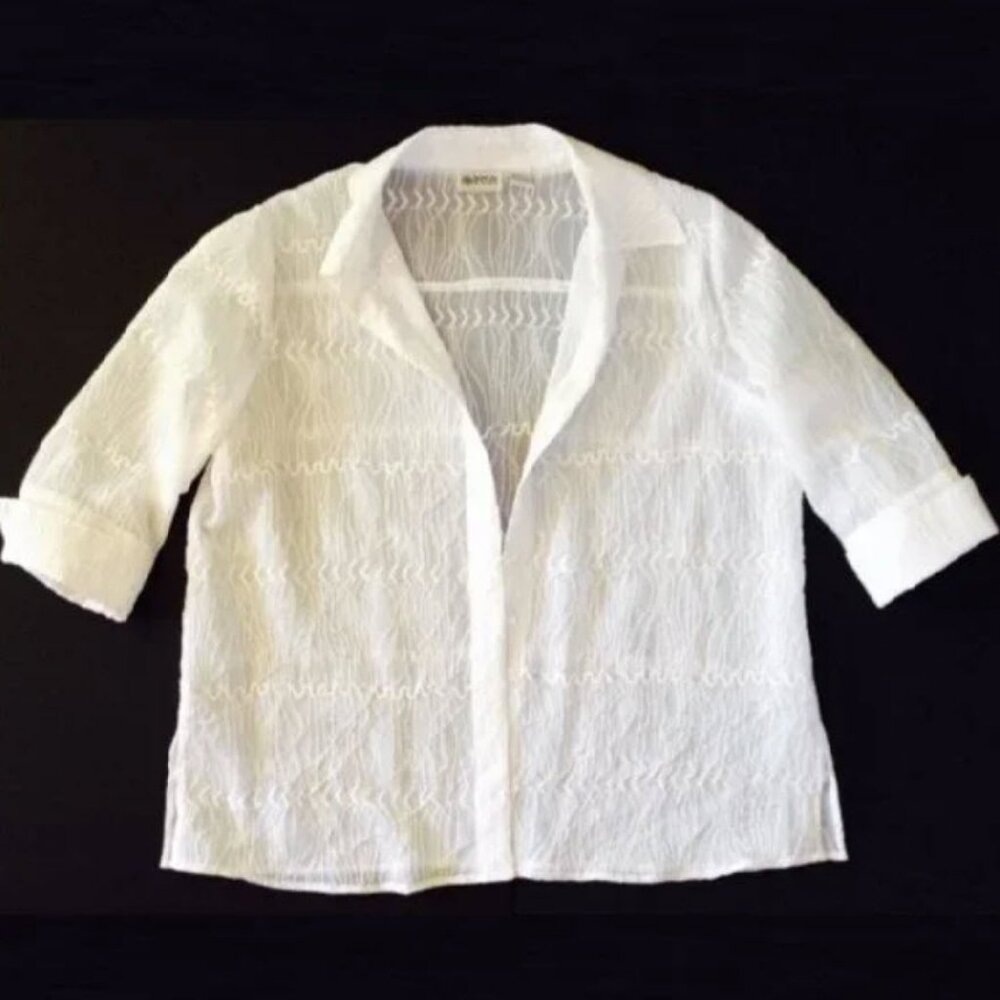 Apparenza Patterned White Blouse